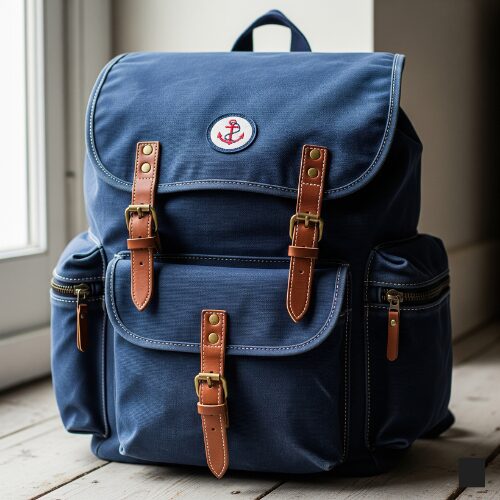 ネイビーキャンバスリュック2